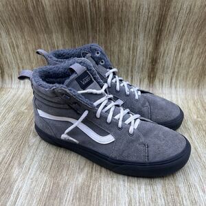 Vans Filmore Hi Women's Size 8.5 Gray White Suede Lace Up‎ Shoes Sneakers